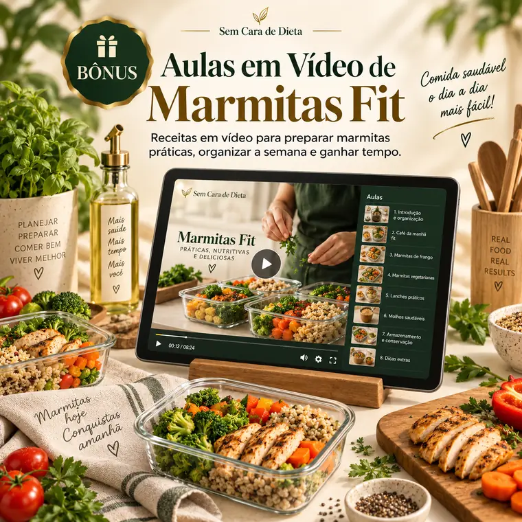 Aulas em vídeo de marmitas fit