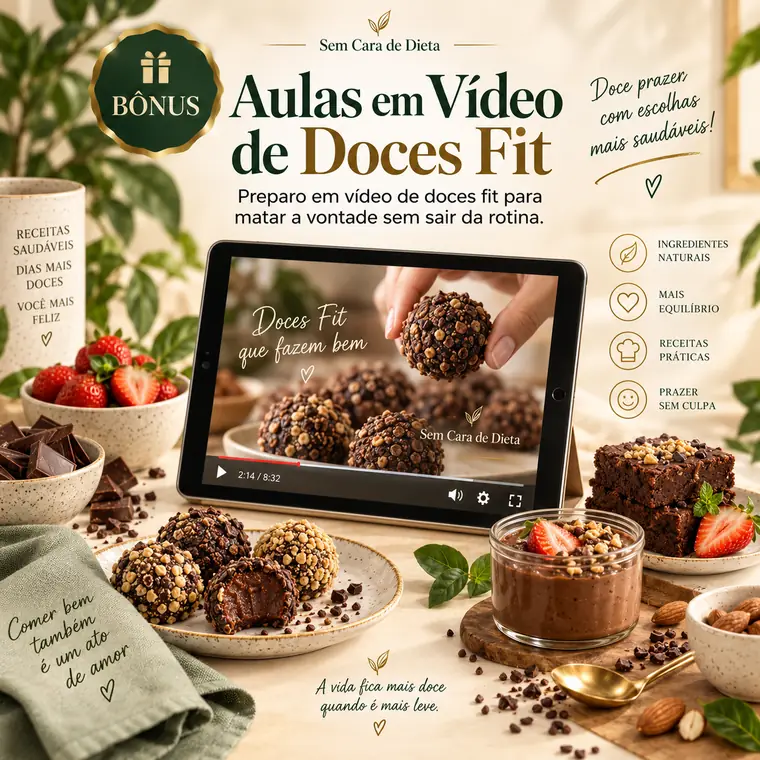 Aulas em vídeo de doces fit