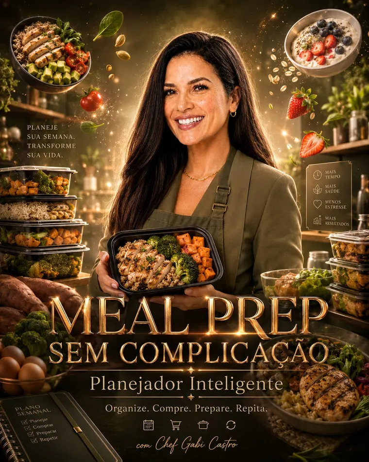 Capa do bônus Meal Prep sem Complicação, planejador inteligente para organizar alimentação da semana